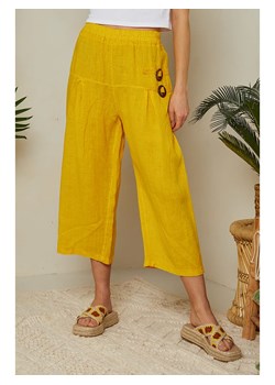 Lin Passion Lniane spodnie w kolorze żółtym ze sklepu Limango Polska w kategorii Spodnie damskie - zdjęcie 163763619