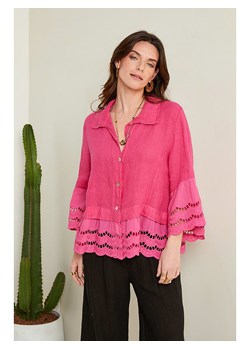 Le Monde du Lin Lniana bluzka w kolorze różowym ze sklepu Limango Polska w kategorii Koszule damskie - zdjęcie 163765856