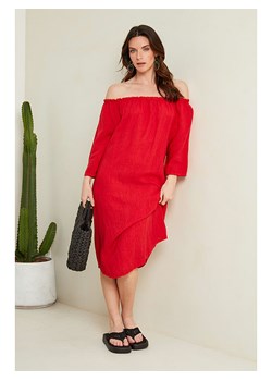 Le Monde du Lin Lniana sukienka w kolorze czerwonym ze sklepu Limango Polska w kategorii Sukienki - zdjęcie 163765859