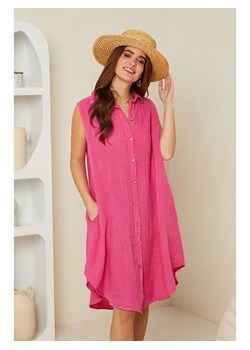Rodier Lin Lniana sukienka w kolorze różowym ze sklepu Limango Polska w kategorii Sukienki - zdjęcie 163772838