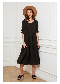 Joséfine Lniana sukienka &quot;Depay&quot; w kolorze czarnym ze sklepu Limango Polska w kategorii Sukienki - zdjęcie 163775407