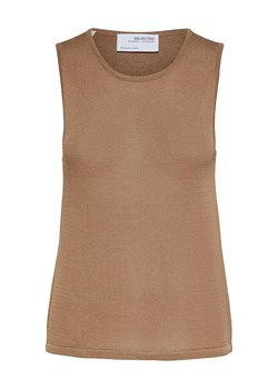 SELECTED FEMME Top w kolorze jasnobrązowym ze sklepu Limango Polska w kategorii Bluzki damskie - zdjęcie 163777539