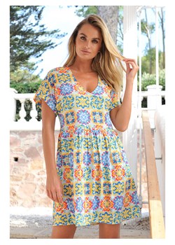 Bleu d&apos;Azur Sukienka &quot;Capri&quot; w kolorze błękitno-żółtym ze sklepu Limango Polska w kategorii Sukienki - zdjęcie 163777838