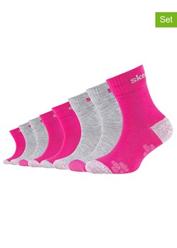 Skechers Skarpety (8 par) w kolorze różowo-szarym ze sklepu Limango Polska w kategorii Skarpetki dziecięce - zdjęcie 163783139