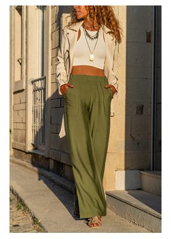 Gunes Kizi Spodnie w kolorze khaki ze sklepu Limango Polska w kategorii Spodnie damskie - zdjęcie 163792077