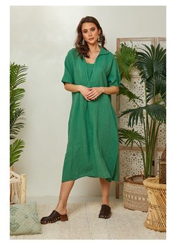 Lin Passion Lniana sukienka w kolorze zielonym ze sklepu Limango Polska w kategorii Sukienki - zdjęcie 163794925