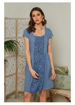 Lin Passion Lniana sukienka w kolorze niebieskim ze sklepu Limango Polska w kategorii Sukienki - zdjęcie 163794975