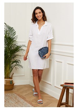 Le Monde du Lin Lniana sukienka w kolorze białym ze sklepu Limango Polska w kategorii Sukienki - zdjęcie 163817096