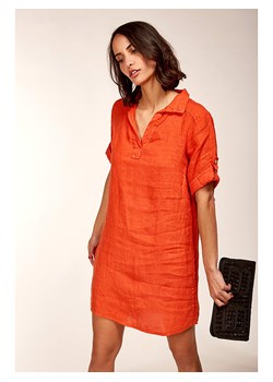 Le Monde du Lin Lniana sukienka w kolorze pomarańczowym ze sklepu Limango Polska w kategorii Sukienki - zdjęcie 163817106