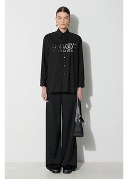 MM6 Maison Margiela koszula bawełniana Long-Sleeved Shirt damska kolor czarny regular z kołnierzykiem klasycznym S62DT0023 ze sklepu PRM w kategorii Koszule damskie - zdjęcie 163820985