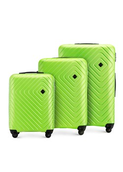 Zestaw walizek z ABS-u z geometrycznym tłoczeniem ze sklepu WITTCHEN w kategorii Walizki - zdjęcie 163822945