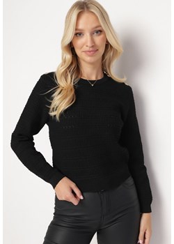 Czarny Klasyczny Sweter z Napami Tavai ze sklepu Born2be Odzież w kategorii Swetry damskie - zdjęcie 163824338
