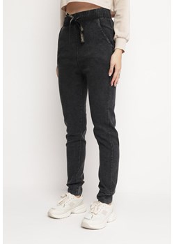 Czarne Spodnie z Gumką w Pasie Lallins ze sklepu Born2be Odzież w kategorii Spodnie damskie - zdjęcie 163824709