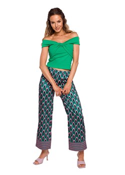 made of emotion Spodnie w kolorze zielonym ze wzorem ze sklepu Limango Polska w kategorii Spodnie damskie - zdjęcie 163826458
