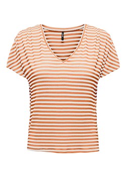 ONLY Koszulka &quot;Belia&quot; w kolorze pomarańczowo-białym ze sklepu Limango Polska w kategorii Bluzki damskie - zdjęcie 163829539