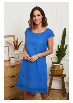 Le Monde du Lin Lniana sukienka w kolorze niebieskim ze sklepu Limango Polska w kategorii Sukienki - zdjęcie 163832237