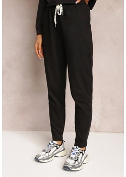 Czarne Bawełniane Spodnie Dresowe z Gumką w Talii Arnhill ze sklepu Renee odzież w kategorii Spodnie damskie - zdjęcie 163833778