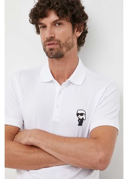 Karl Lagerfeld polo 500221.745022 męski kolor biały z aplikacją ze sklepu ANSWEAR.com w kategorii T-shirty męskie - zdjęcie 163834628