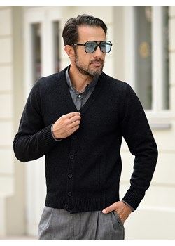 Sweter męski Artur kardigan - czarny melanż - M ze sklepu Swetry Lasota w kategorii Swetry męskie - zdjęcie 163839545