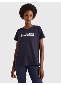 T-shirt damski Tommy Hilfiger granatowy UW0UW02618 ze sklepu piubiu_pl w kategorii Bluzki damskie - zdjęcie 163842188