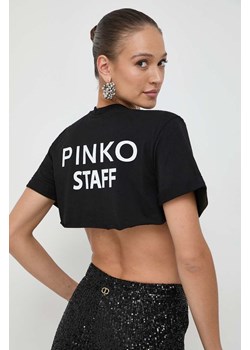 Pinko top bawełniany kolor czarny ze sklepu ANSWEAR.com w kategorii Bluzki damskie - zdjęcie 163847595
