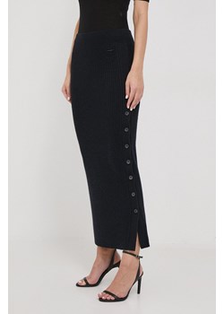 Calvin Klein spódnica wełniana kolor czarny maxi ołówkowa ze sklepu ANSWEAR.com w kategorii Spódnice - zdjęcie 163847777