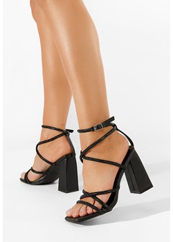 Czarne sandaly na obcasie Karine ze sklepu Zapatos w kategorii Sandały damskie - zdjęcie 163857825