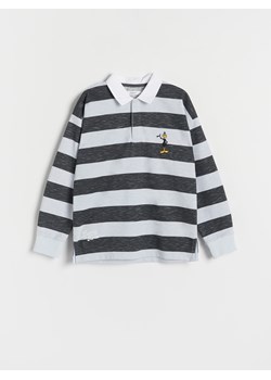 Reserved - Longsleeve polo Kaczor Daffy - jasnoszary ze sklepu Reserved w kategorii T-shirty chłopięce - zdjęcie 163870989