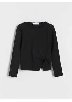 Reserved - Koszulka z dekoracyjnym elementem - czarny ze sklepu Reserved w kategorii Bluzki dziewczęce - zdjęcie 163871099