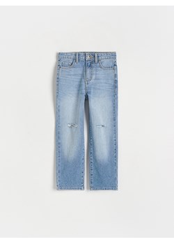 Reserved - Jeansy straight z rozcięciami - niebieski ze sklepu Reserved w kategorii Spodnie dziewczęce - zdjęcie 163872077