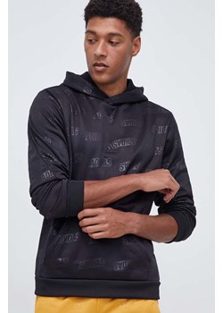 adidas bluza męska kolor czarny z kapturem wzorzysta ze sklepu ANSWEAR.com w kategorii Bluzy męskie - zdjęcie 163874376