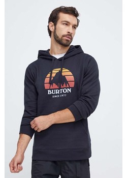 Burton bluza męska kolor czarny z kapturem z nadrukiem ze sklepu ANSWEAR.com w kategorii Bluzy męskie - zdjęcie 163874536