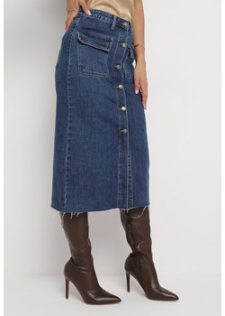 Niebieska Jeansowa Spódnica Midi Dissame ze sklepu Born2be Odzież w kategorii Spódnice - zdjęcie 163885525