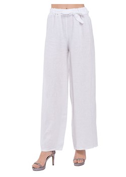 Le Jardin du Lin Lniane spodnie w kolorze białym ze sklepu Limango Polska w kategorii Spodnie damskie - zdjęcie 163895589