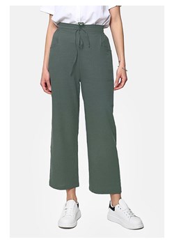 Le Jardin du Lin Lniane spodnie w kolorze khaki ze sklepu Limango Polska w kategorii Spodnie damskie - zdjęcie 163904386