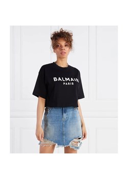 Balmain T-shirt CROPPED | Regular Fit ze sklepu Gomez Fashion Store w kategorii Bluzki damskie - zdjęcie 163962619