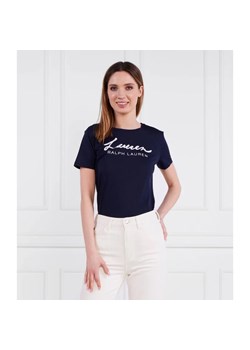 LAUREN RALPH LAUREN T-shirt KATLIN-SHORT SLEEVE-T-SHIRT | Slim Fit ze sklepu Gomez Fashion Store w kategorii Bluzki damskie - zdjęcie 163963566