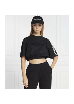 Karl Lagerfeld T-shirt nylon mix | Relaxed fit ze sklepu Gomez Fashion Store w kategorii Bluzki damskie - zdjęcie 163967755