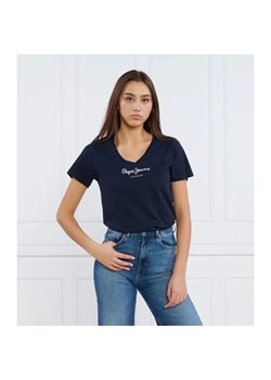 Pepe Jeans London T-shirt WENDY V NECK | Regular Fit ze sklepu Gomez Fashion Store w kategorii Bluzki damskie - zdjęcie 163974795