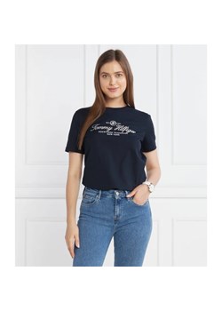 Tommy Hilfiger T-shirt REG HILFIGER SCRIPT C-NK SS | Regular Fit ze sklepu Gomez Fashion Store w kategorii Bluzki damskie - zdjęcie 163975518