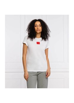 HUGO T-shirt | Slim Fit ze sklepu Gomez Fashion Store w kategorii Bluzki damskie - zdjęcie 163982109