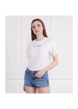 Tommy Jeans T-shirt SERIF LINEAR | Regular Fit ze sklepu Gomez Fashion Store w kategorii Bluzki damskie - zdjęcie 163983435