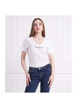 Pepe Jeans London T-shirt WENDY V NECK | Regular Fit ze sklepu Gomez Fashion Store w kategorii Bluzki damskie - zdjęcie 163985995
