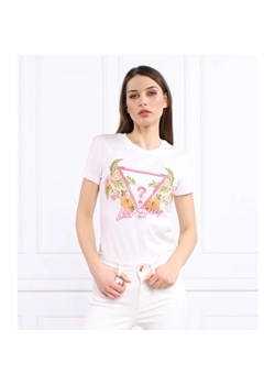 GUESS T-shirt TRIANGLE FLOWERS | Regular Fit ze sklepu Gomez Fashion Store w kategorii Bluzki damskie - zdjęcie 163986627