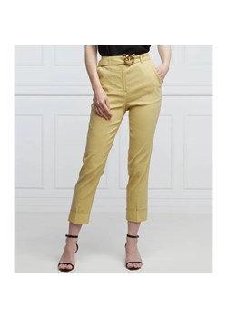 Pinko Lniane spodnie z paskiem PLAZA | Regular Fit ze sklepu Gomez Fashion Store w kategorii Spodnie damskie - zdjęcie 164324689