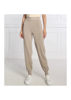 Armani Exchange Spodnie dzianinowe | Regular Fit | z dodatkiem wełny ze sklepu Gomez Fashion Store w kategorii Spodnie damskie - zdjęcie 164335069
