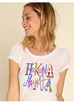 WOOOP Koszulka &quot;Hakuna Matata&quot; w kolorze białym ze sklepu Limango Polska w kategorii Bluzki damskie - zdjęcie 164345508