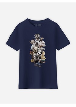 WOOOP Koszulka &quot;Zoo escape&quot; w kolorze granatowym ze sklepu Limango Polska w kategorii Bluzki dziewczęce - zdjęcie 164345609