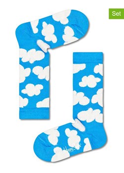 Happy Socks Skarpety (2 pary) &quot;Cloudy Knee&quot; w kolorze biało-błękitnym ze sklepu Limango Polska w kategorii Skarpetki dziecięce - zdjęcie 164345889