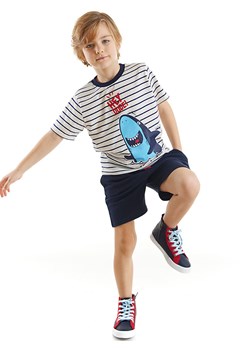 Denokids 2-częściowy zestaw &quot;Dude Shark&quot; w kolorze biało-granatowym ze sklepu Limango Polska w kategorii Komplety chłopięce - zdjęcie 164349147